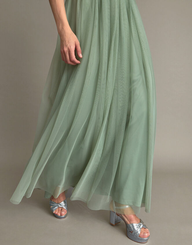 Meghan Mesh Maxi Dress, Green (GREEN), large