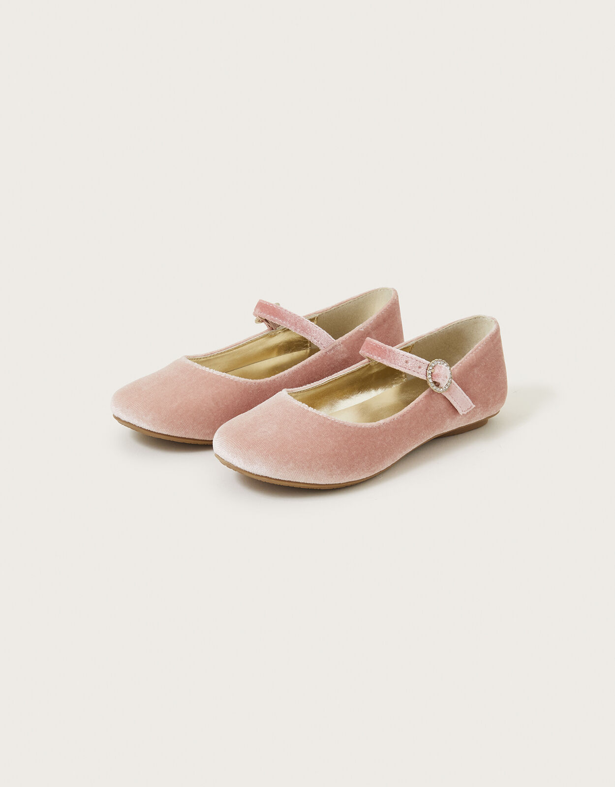 Diamante Velvet Ballerina Flats Pink Girls Flat Shoes Monsoon
