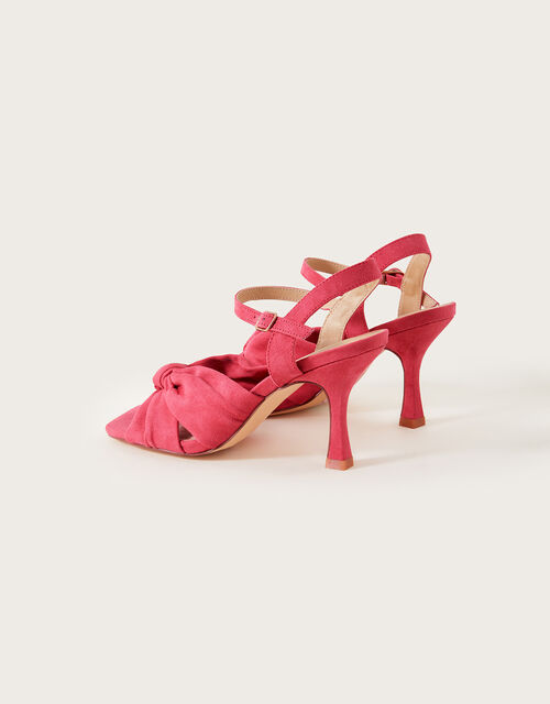 Knot Front Kitten Heel Sandals, Pink (PINK), large