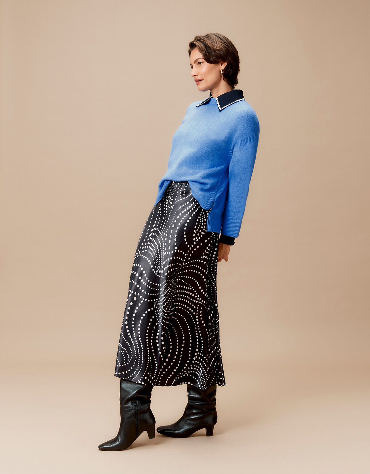 Monsoon leather cheap midi skirt