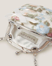 Floral Embroidered Clip Frame Bag, , large