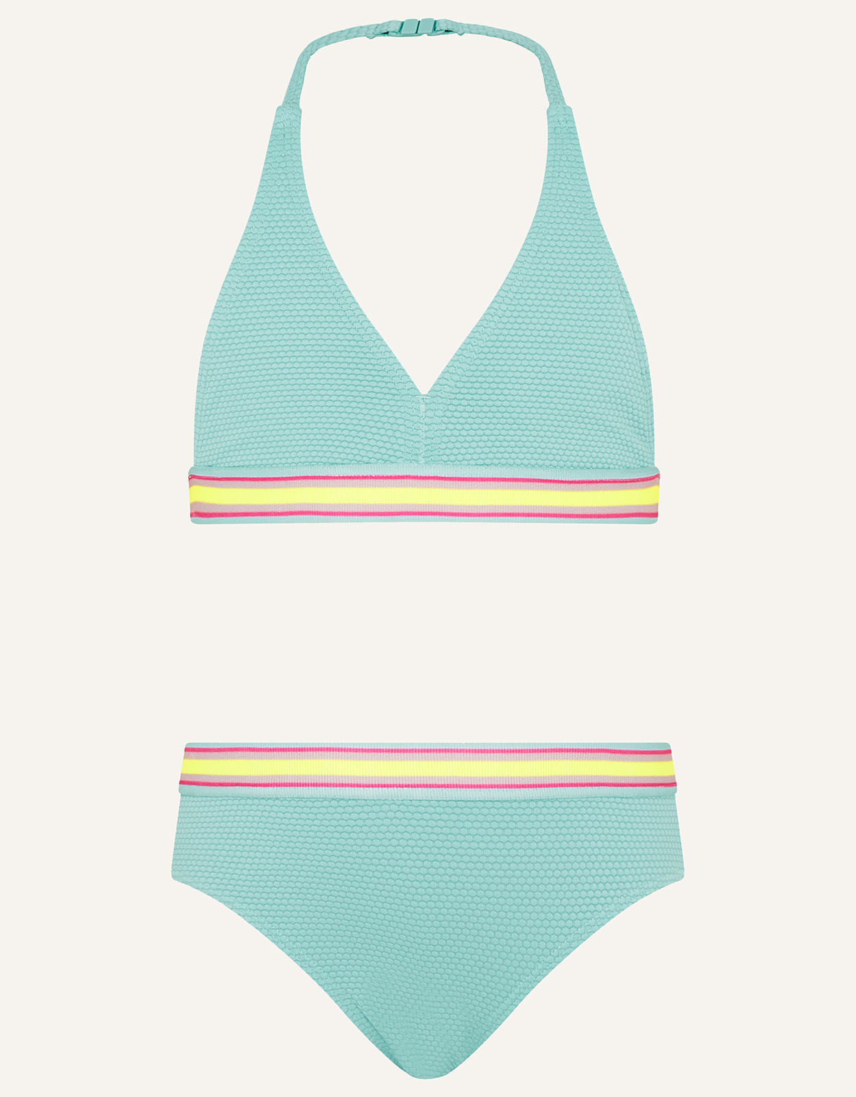 Sporty Textured Bikini Set Blue Girls Beach Swimwear Monsoon Global