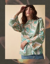 Clemence Aurelie Butterfly Top, Green (SAGE), large