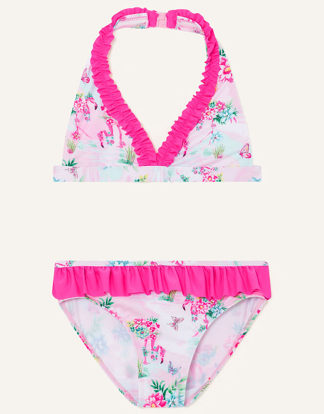 Flamingo Frill Triangle Bikini , Pink (PINK), large