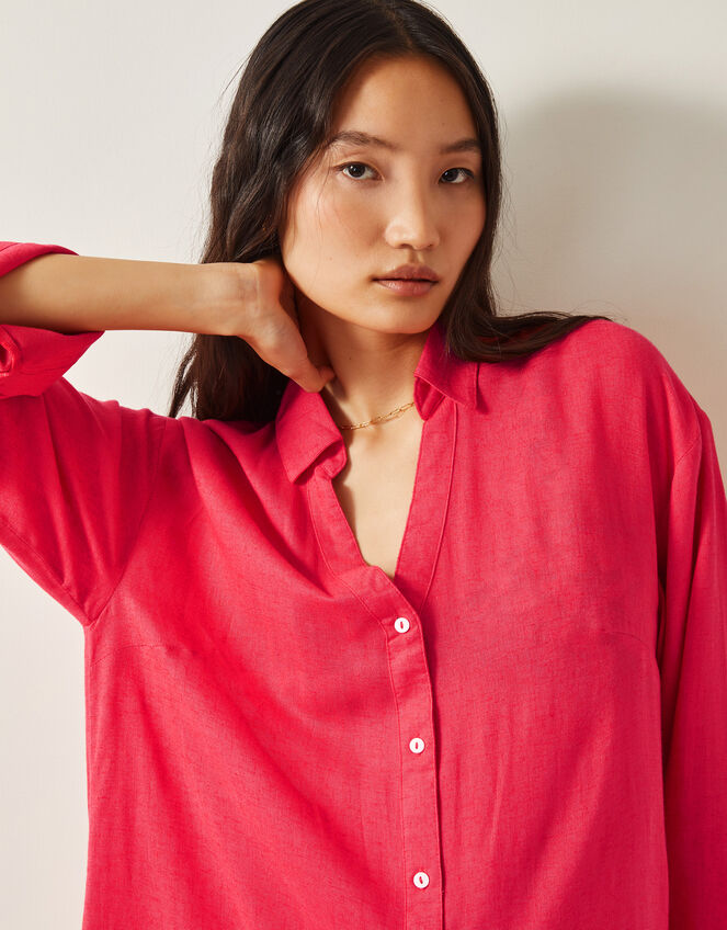 Esme Beach Shirt Dress, Orange (CORAL), large