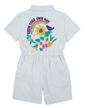 Frugi Imogen Stripe Jumpsuit, Blue (BLUE), large