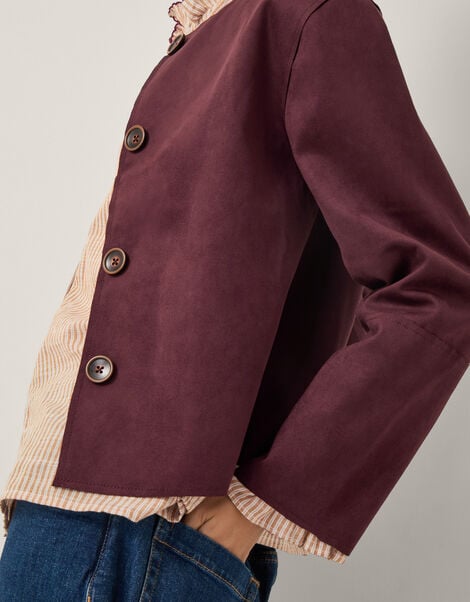 Rowan Suedette Jacket, Brown (CHOCOLATE), large