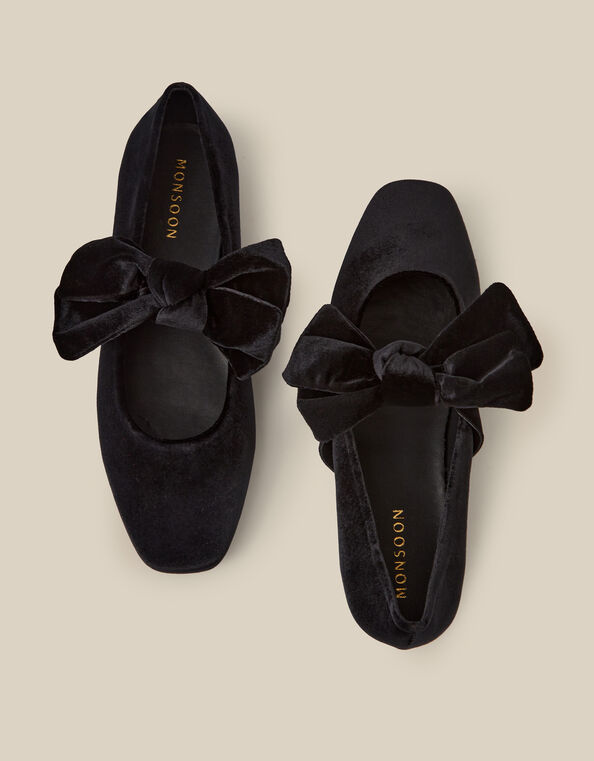 Jolie Velvet Mary Jane Ballet Flats, Black (BLACK), large