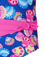 Shell Print Belted Swimsuit, Multi (MULTI), large