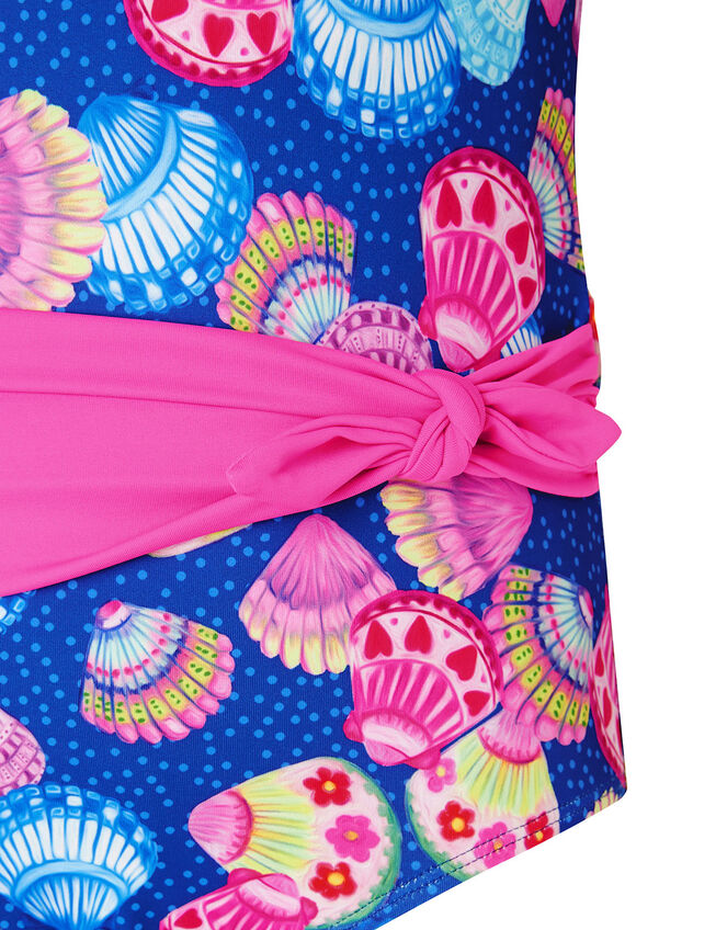 Shell Print Belted Swimsuit, Multi (MULTI), large