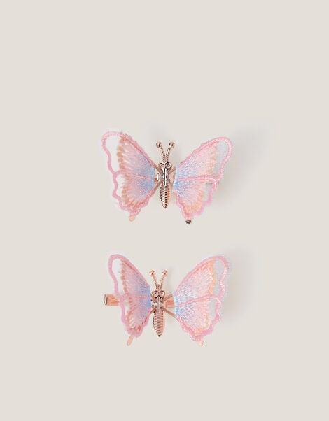 2-Pack Embroidered Spring Butterfly Hair Clips, , large