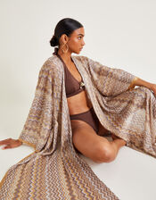 Crochet Stripe Kaftan, Natural (NEUTRAL), large