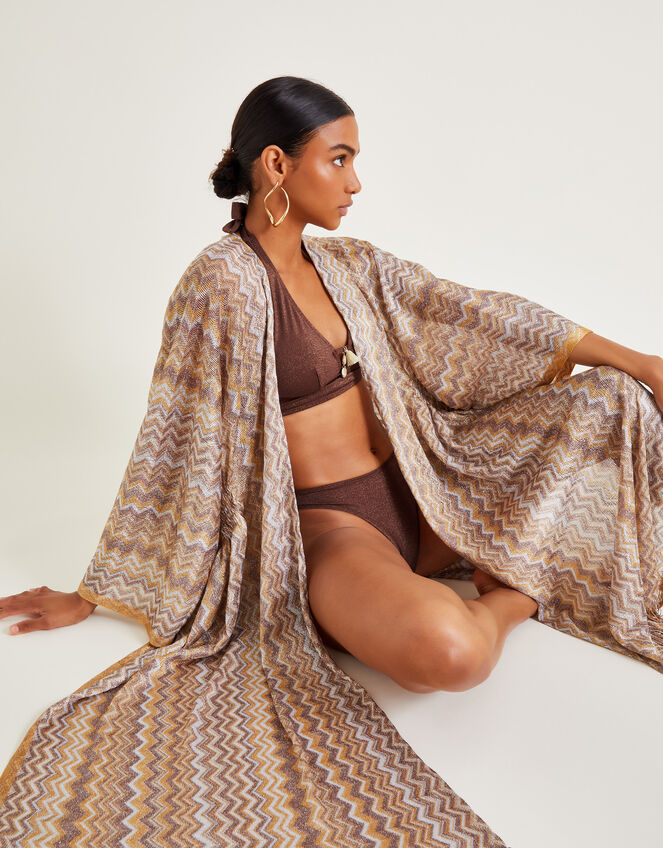 Crochet Stripe Kaftan, Natural (NEUTRAL), large