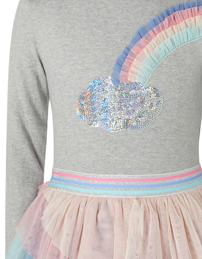 Rainbow Sequin Long-Sleeve Disco Dress Grey | Girls' Dresses | Monsoon ...