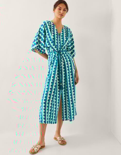Indah Print Kaftan Dress, Blue (TURQUOISE), large