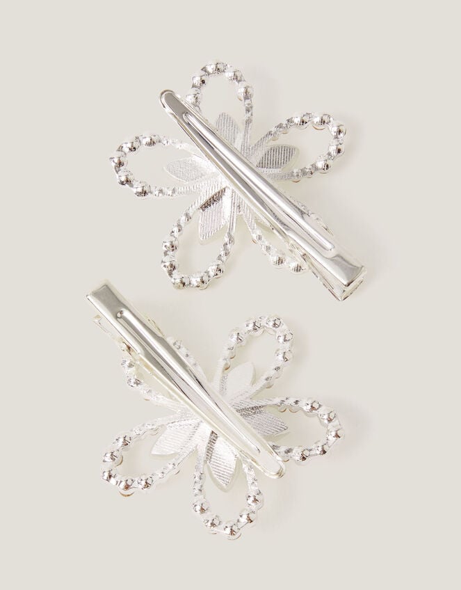 2-Pack Diamant&eacute; Flower Hair Clips, , large