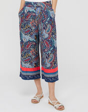 Tenley Paisley Trousers in LENZING™ ECOVERO™, Blue (NAVY), large