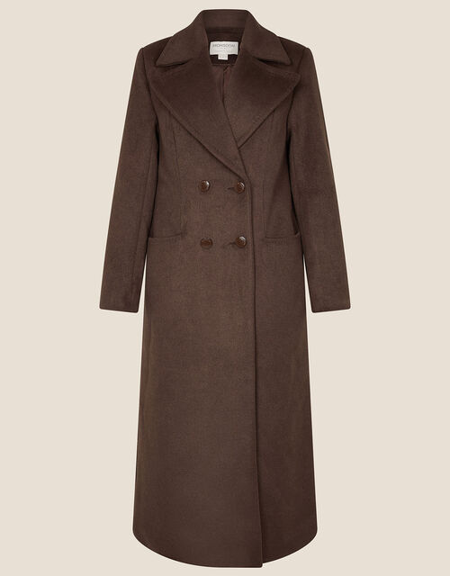 brown long pea coat
