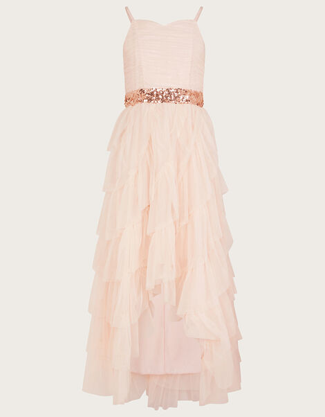 Zenaya Ruffle Prom Dress, Pink (PALE PINK), large