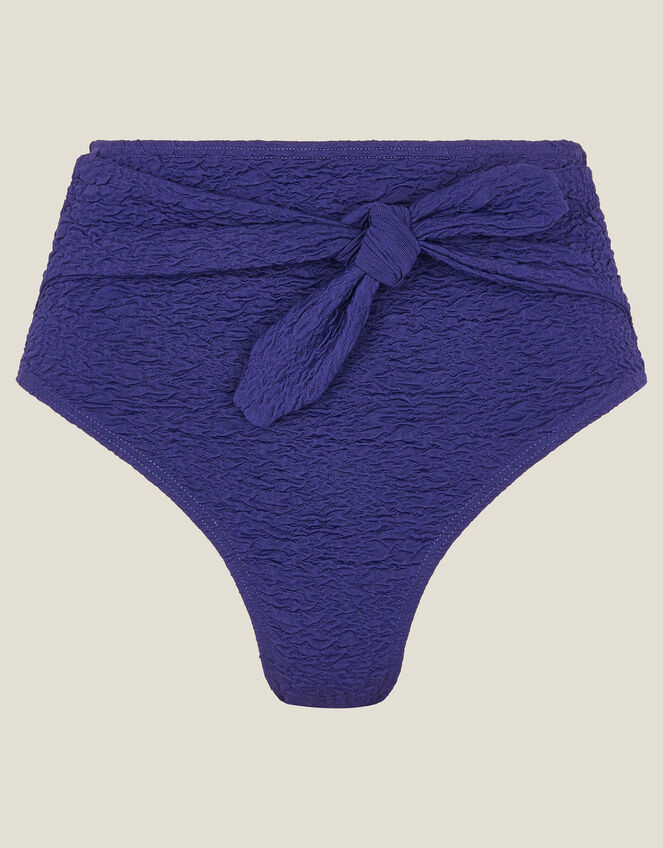 Kyla Tie Front High Waisted Bikini Bottom, Blue (NAVY), large