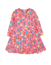 Frugi Sofia Printed Skater Dress, Pink (PINK), large