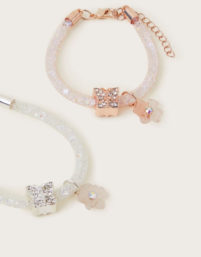 2-Pack Crystal Tube Charm Bracelets, , large