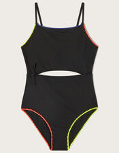 Stitch Cut-Out Swimsuit, Black (BLACK), large