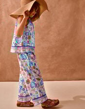 Summer Print Sleeveless Top & Trousers Set, Cream (CREAM), large