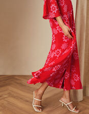 Diana Batik Print Dress in Sustainable Viscose, Orange (ORANGE), large