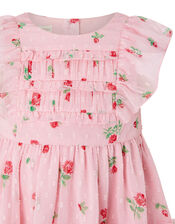 Baby Pink Rose Dress in Recycled Fabric, Pink (PINK), large