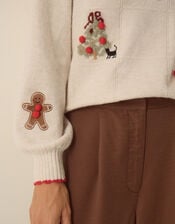 Cara Crew Neck Christmas Sweater, Ivory (IVORY), large