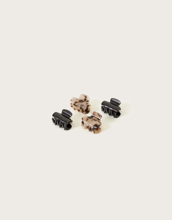 Mini Tortoiseshell Clips 4 Pack, Brown (BROWN), large