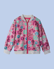 Hatley Daisy Sequin Bomber Jacket, Pink (PINK), large