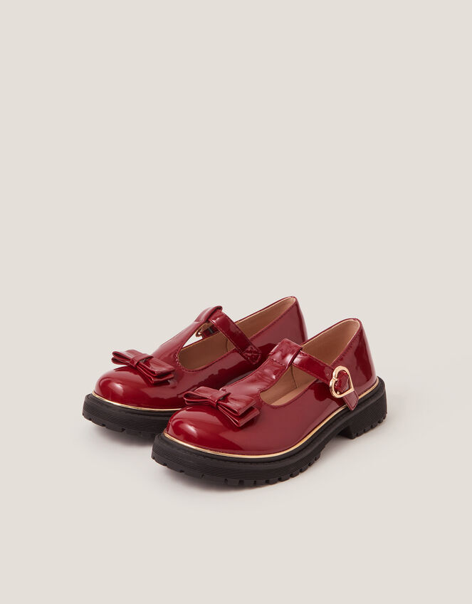 Bow Patent Mary Jane Brogues, Red (BURGUNDY), large