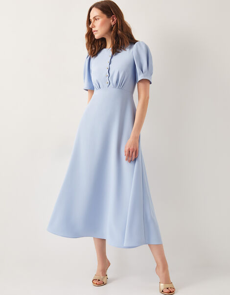 Ruth Scallop Trim Midi Dress, Blue (PALE BLUE), large