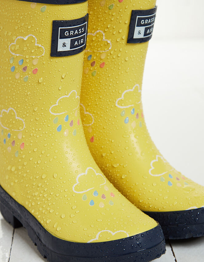 Grass and Air Junior Colour-Revealing Wellies, Yellow (YELLOW), large