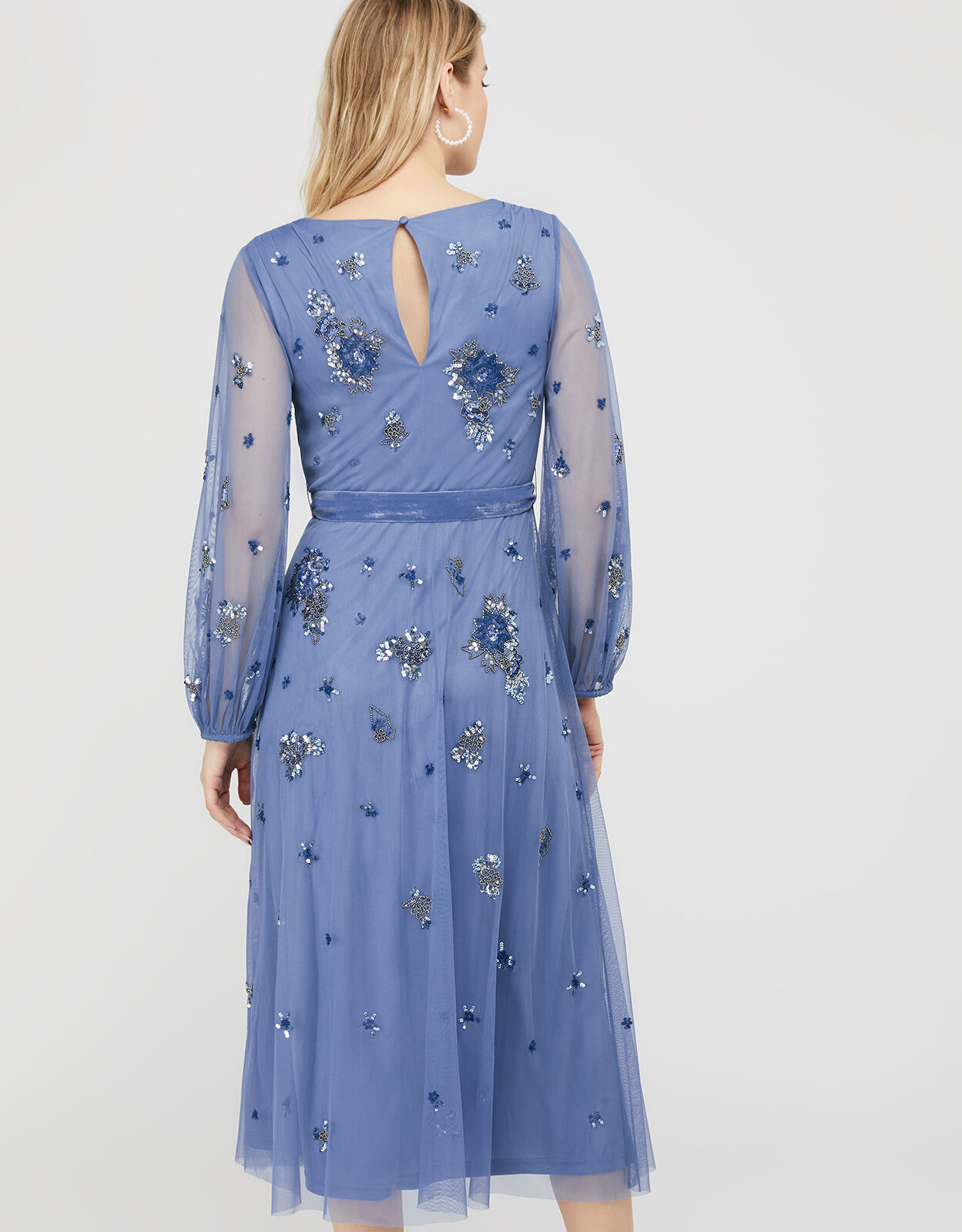 ARTISAN Rosanna Embellished Midi Dress Blue Evening Dresses Monsoon Global
