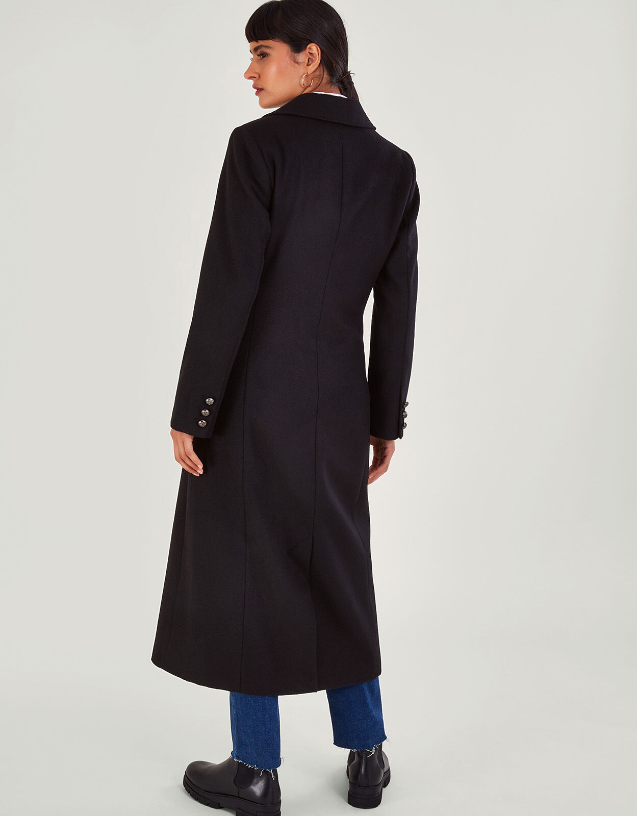 Ladies black double outlet breasted coat