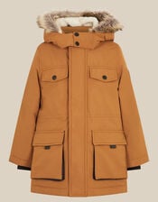 Water-Resistant Parka Coat, Tan (TAN), large
