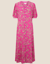 Sonya Floral Shirt Dress, Pink (PINK), large