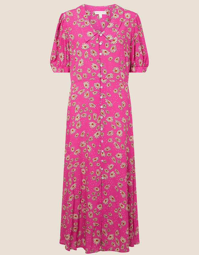 Sonya Floral Shirt Dress, Pink (PINK), large