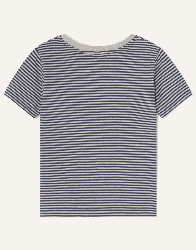 Ronnie Robot Stripe T-Shirt, Blue (BLUE), large