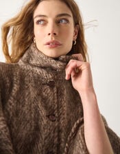 Cara Herringbone Knit Cape, , large