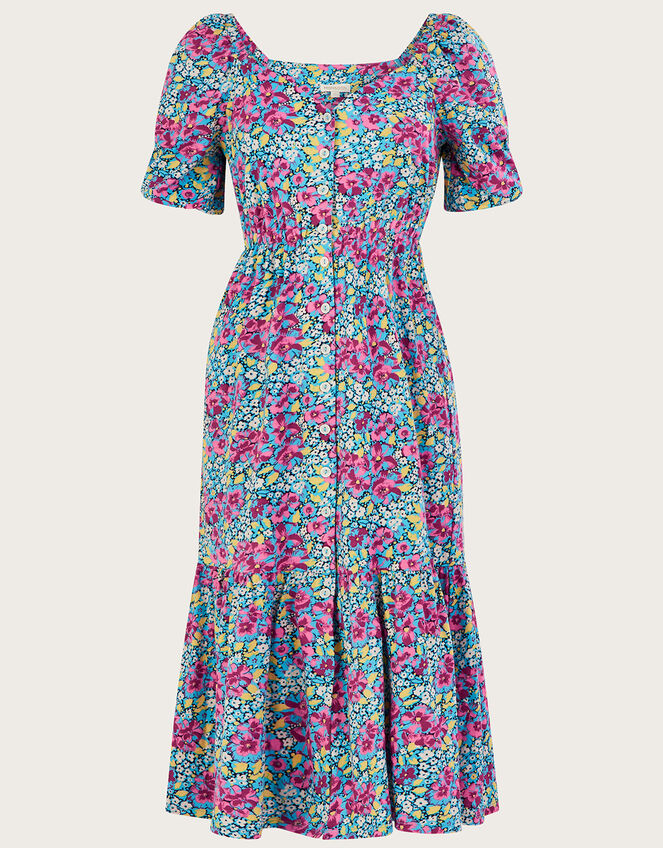 Lottie Floral Jersey Midi Dress, Blue (BLUE), large