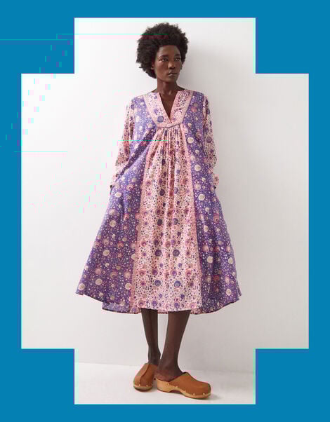 East Imogen Floral Midi Swing Dress, Multi (MULTI), large