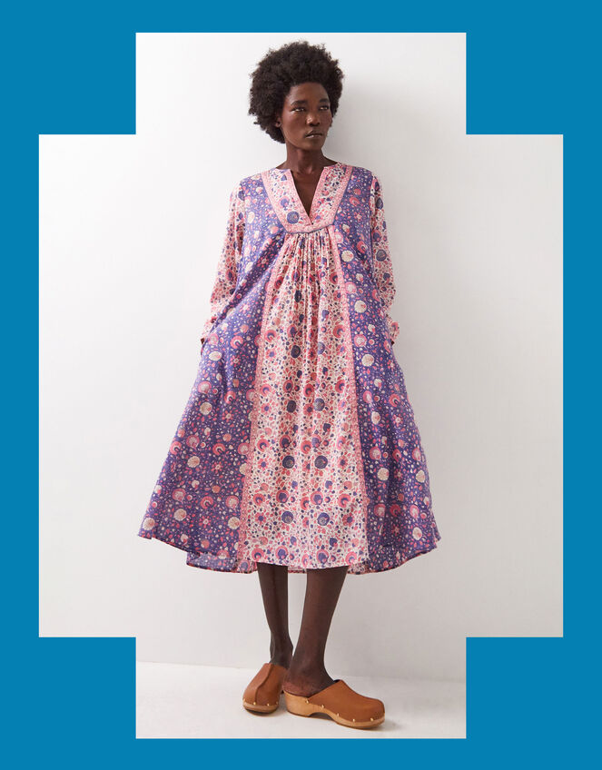 East Imogen Floral Midi Swing Dress, Multi (MULTI), large