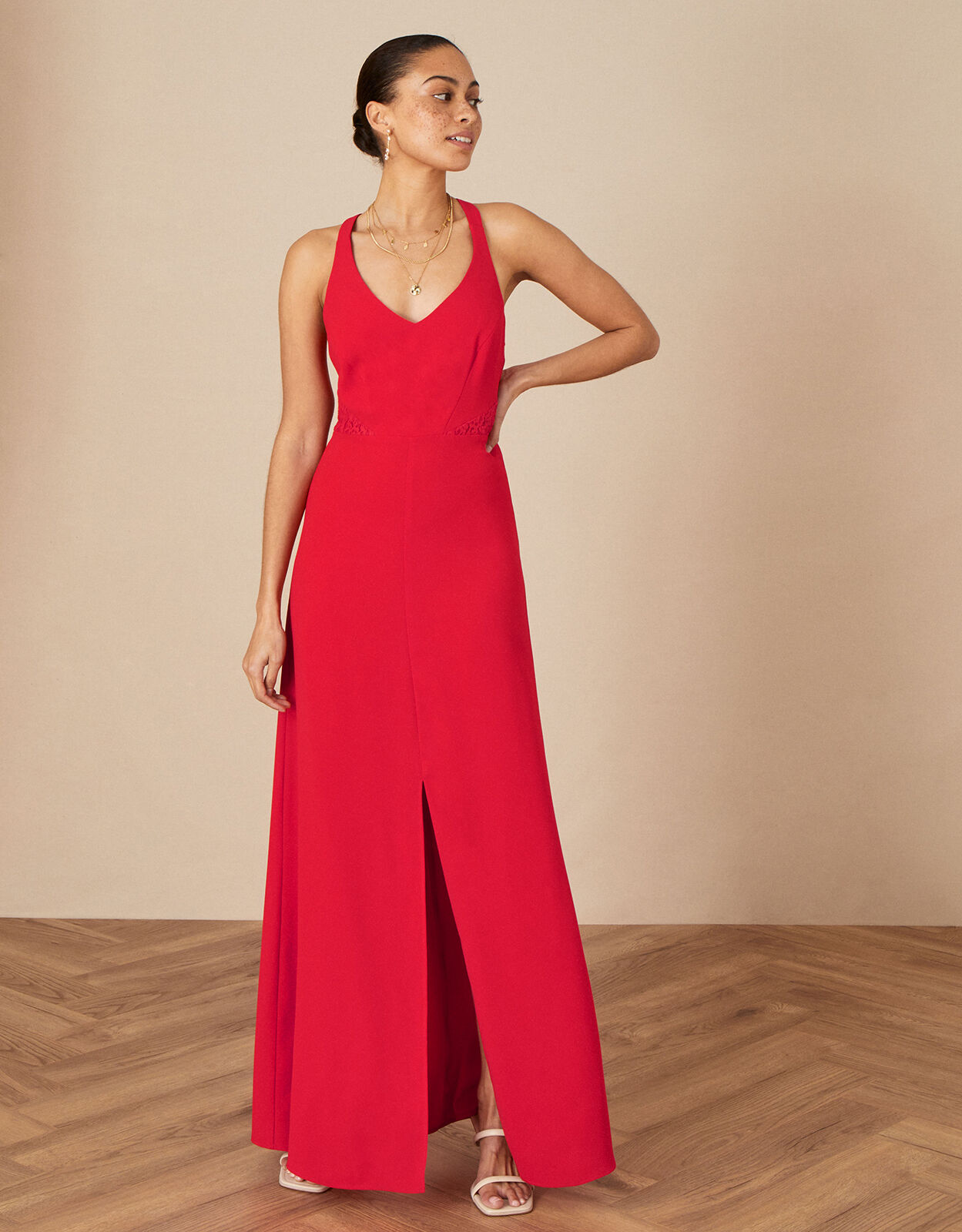 Monsoon red hot sale maxi dress