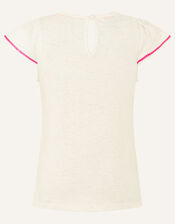 Unicorn Floral T-Shirt, Camel (OATMEAL), large