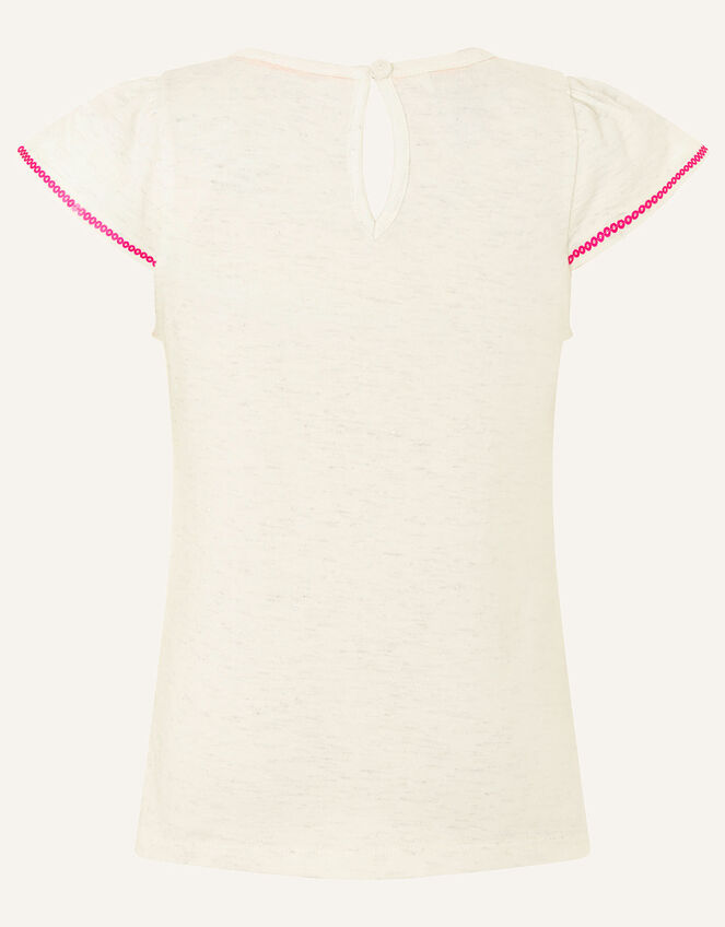 Unicorn Floral T-Shirt, Camel (OATMEAL), large