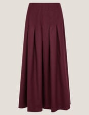 Dani Pleat Midi Skirt, Purple (AUBERGINE), large
